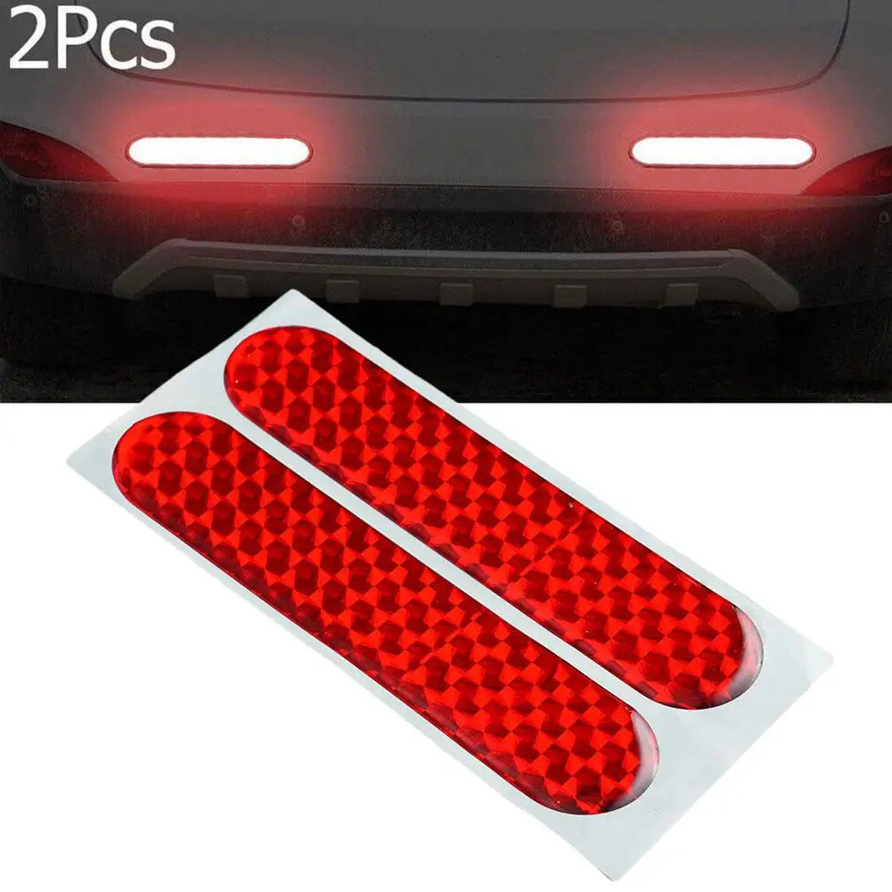 2Pcs Car Reflective Sticker Door Open Anti-Collision Warning Tape Red High Visibility Safety Mark Diamond Grade Reflector Decal